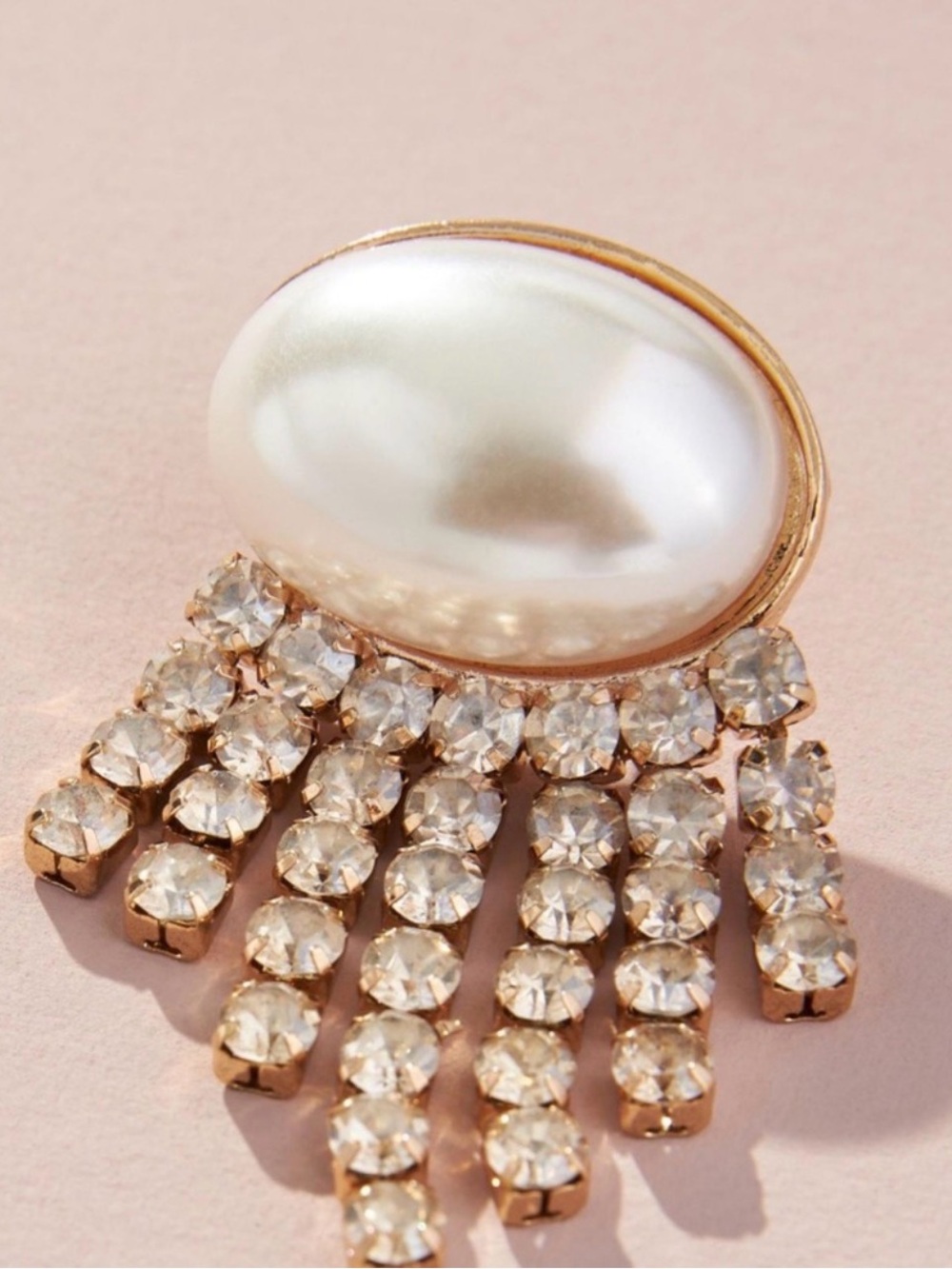 Pearl Rhinestone Earrings - Picture 2 of 3